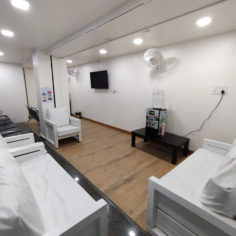 Comfortable air-conditioned patient waiting lounge